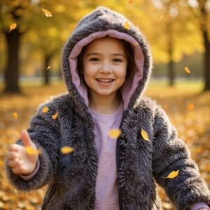 American Widgeon Sherpa Faux Fur Soft Long-Sleeve Hooded Plush Coat Kids/Girls 5